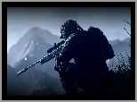 Żołnierz, Góry, Battlefield 4, Snajper