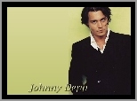 biała koszula, Johnny Depp, czarna marynarka