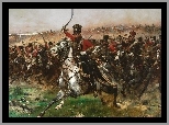 Konie, Bitwa, Obraz, Malarstwo, Jean Baptiste Édouard Detaille