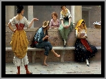 Eugene de Blaas, Obraz, Mężczyzna, Kobiety, Malarstwo