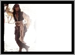 Johnny Depp, Piraci Z Karaibów, tło, białe, mur