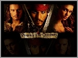 Keira Knightley, broń, Piraci Z Karaibow Orlando Bloom, Johnny Depp