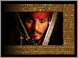 napisy, Johnny Depp, Piraci Z Karaibów, twarz