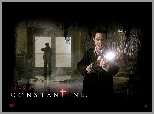 Constantine, Keanu Reeves, okno, pistolet