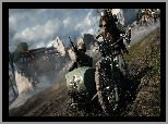 Żołnierze, Ruiny, Battlefield 1, Gra, Motocykl