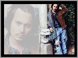 szal, Johnny Depp, długie włosy