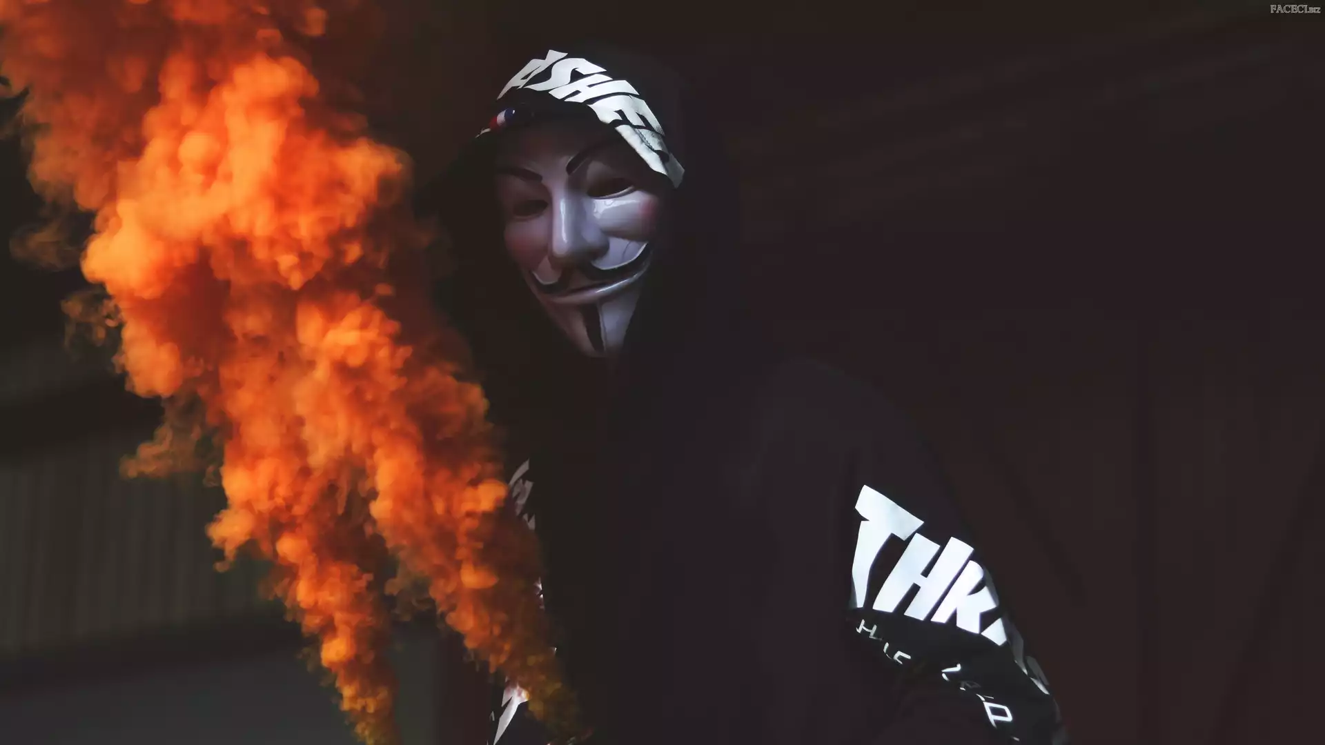 Dym, Anonymous, Anonimowy, Maska, Mężczyzna