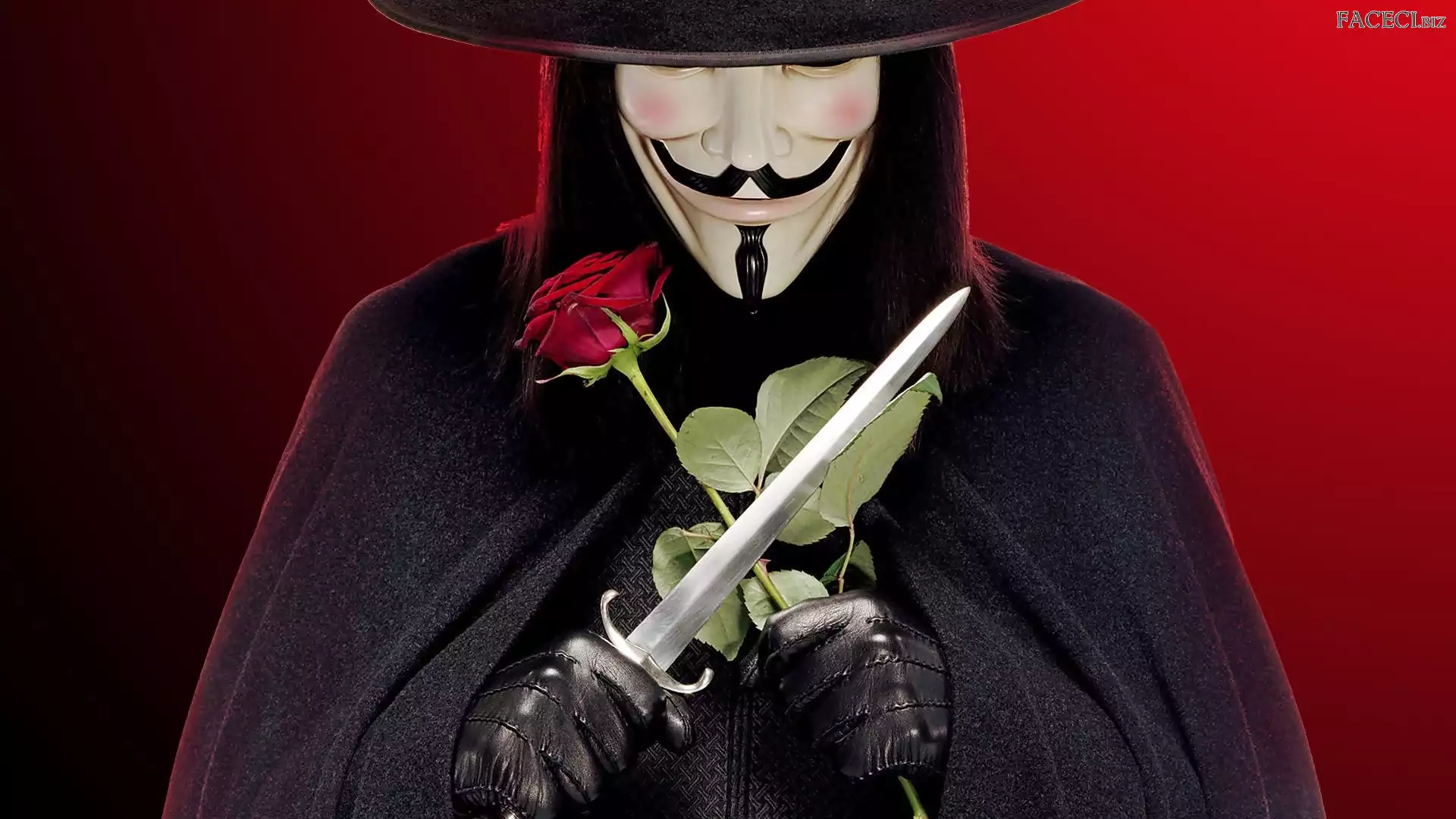 Sztylet, Róża, Maska, Mężczyzna, V For Vendetta